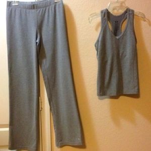 Two-piece athletic works workout outfit